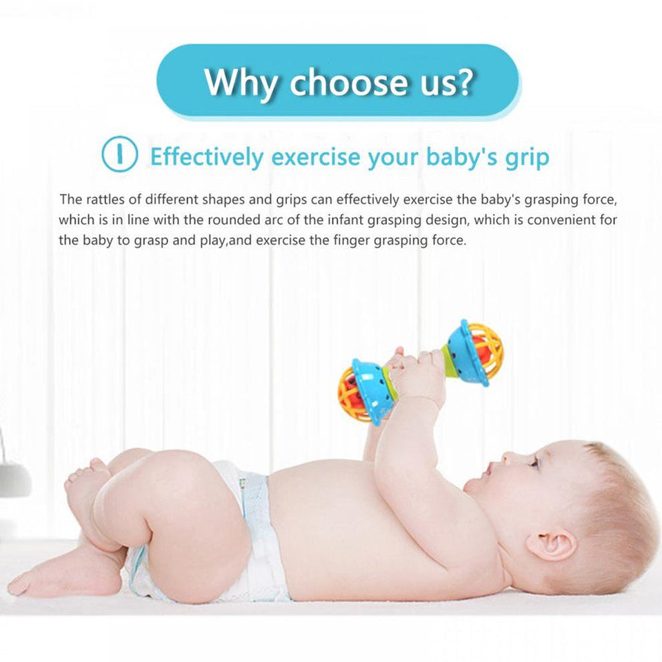 [Online Exclusive Sales] [6pcs/7pcs Set] Soft Rubber Baby Rattle Toys Playset