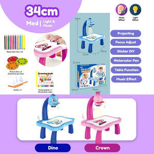 [Ready Stock]Kids Drawing Painting Projector Table Toy with Light