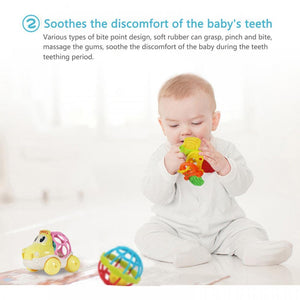 [11days Promotion] 6pcs Soft Rubber Baby Rattle Toys Playset