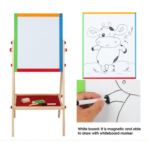 [Ready Stock]2 in 1 Writing Drawing Magnetic Adjustable White Black Board (90cm)