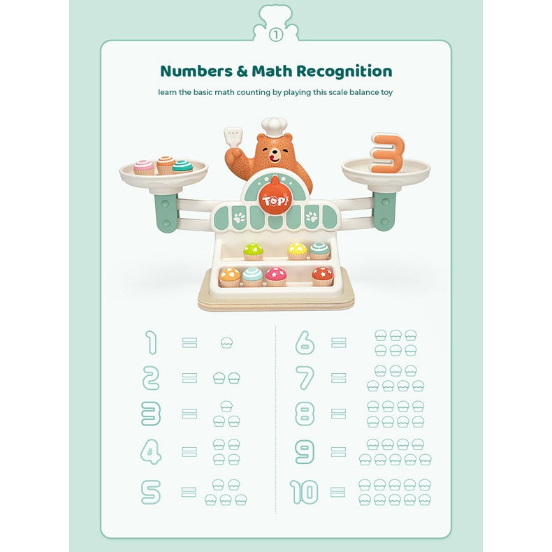 【Online Exclusive Sales】 Balance Scale Math Toy Educational Game Number Counting Pretend Play
