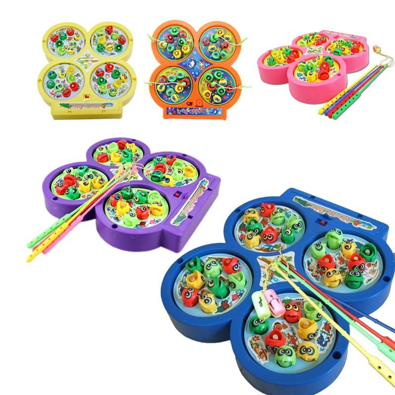 11.11 Sales Four Fish Pond Fishing Rotating Magnetic Music - Arieltoystore