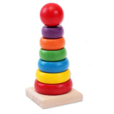 11.11 Sales Montessori 6 Ring Sensory early Learning Rainbow tower 14cm - Arieltoystore