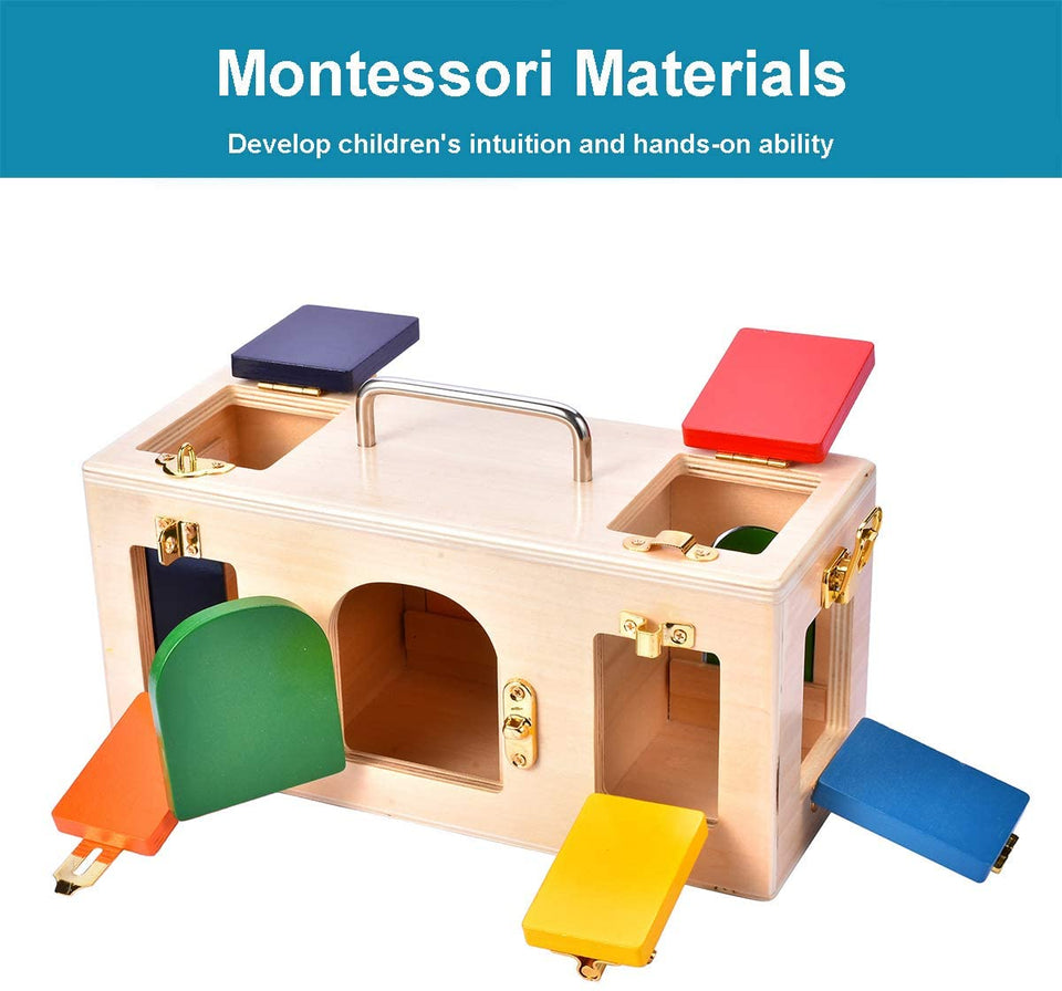[Ready Stock] Wooden Montessori Unlock Box