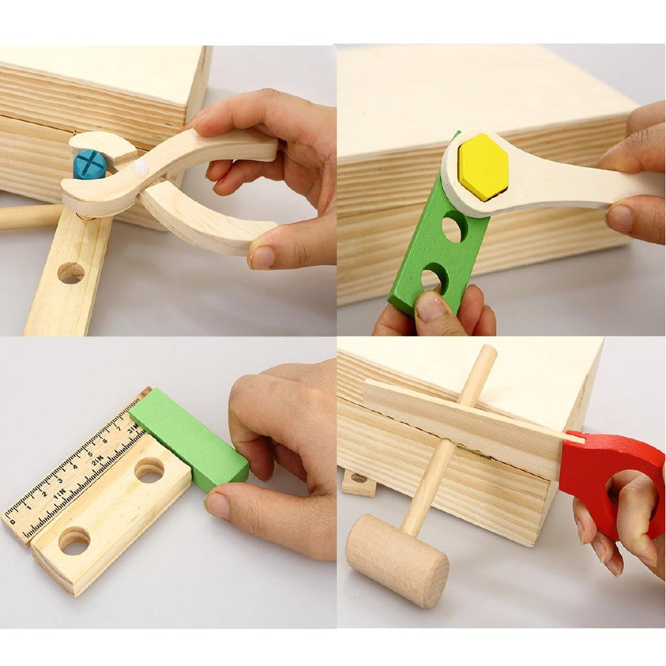 [Ready Stock] Wooden Toolbox Construction Toy
