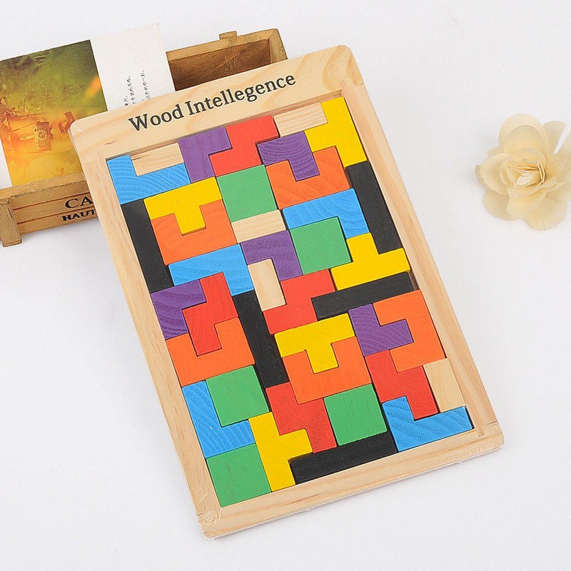 Wooden Tetris Puzzle - Brain Teaser Toy - KidsBaron