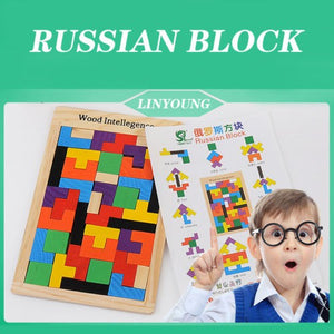 11.11 Sales Wooden Tangram Brain Teaser Puzzle Toys Tetris Educational Kids Baby Child Toy