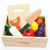 [Ready Stock] Kitchen Wooden Food Cutting Fruit Vegetable Kids Toy (9pcs)