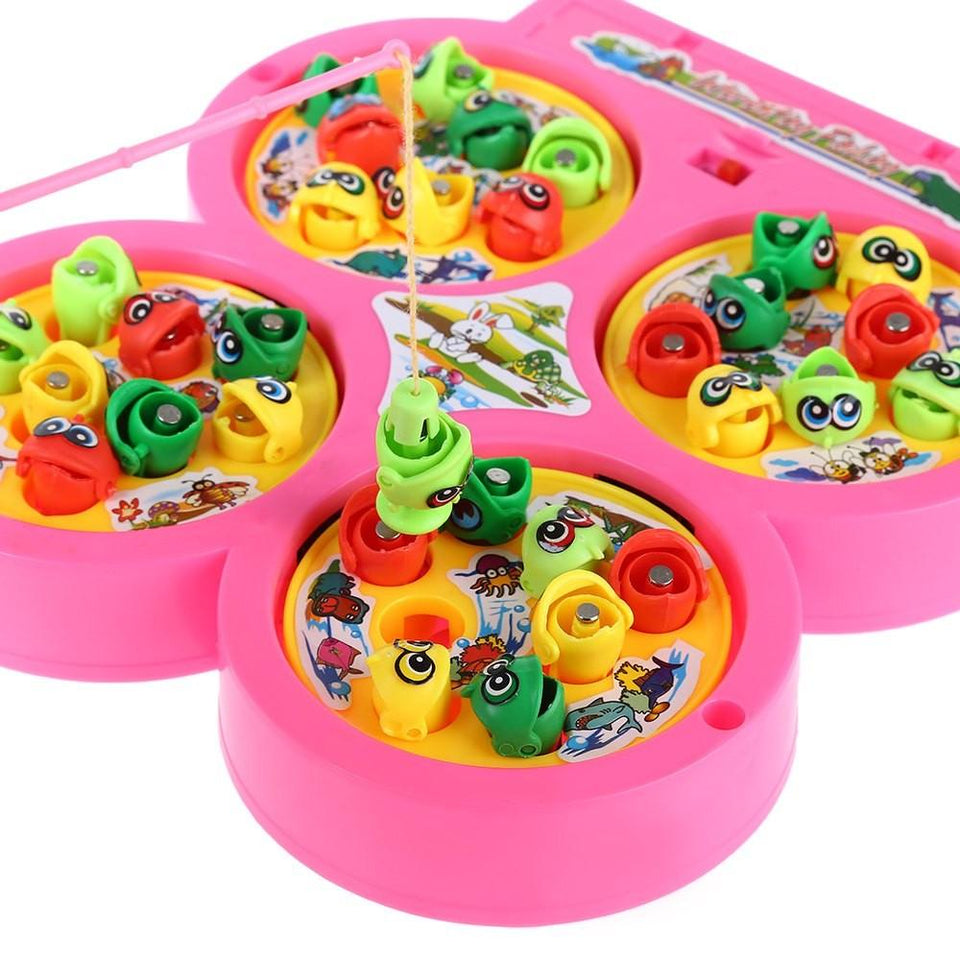 11.11 Sales Four Fish Pond Fishing Rotating Magnetic Music - Arieltoystore