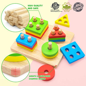 【Online Exclusive Sales】Wooden Stacking Blocks Montessori Baby
