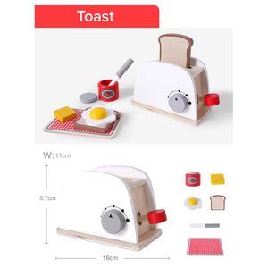 [Ready Stock] Wooden Kitchen Barista Playset (Free Pancake Toy Set)
