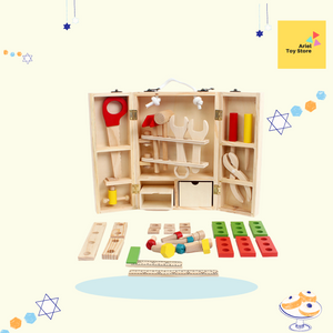 [Ready Stock] Wooden Toolbox Construction Toy