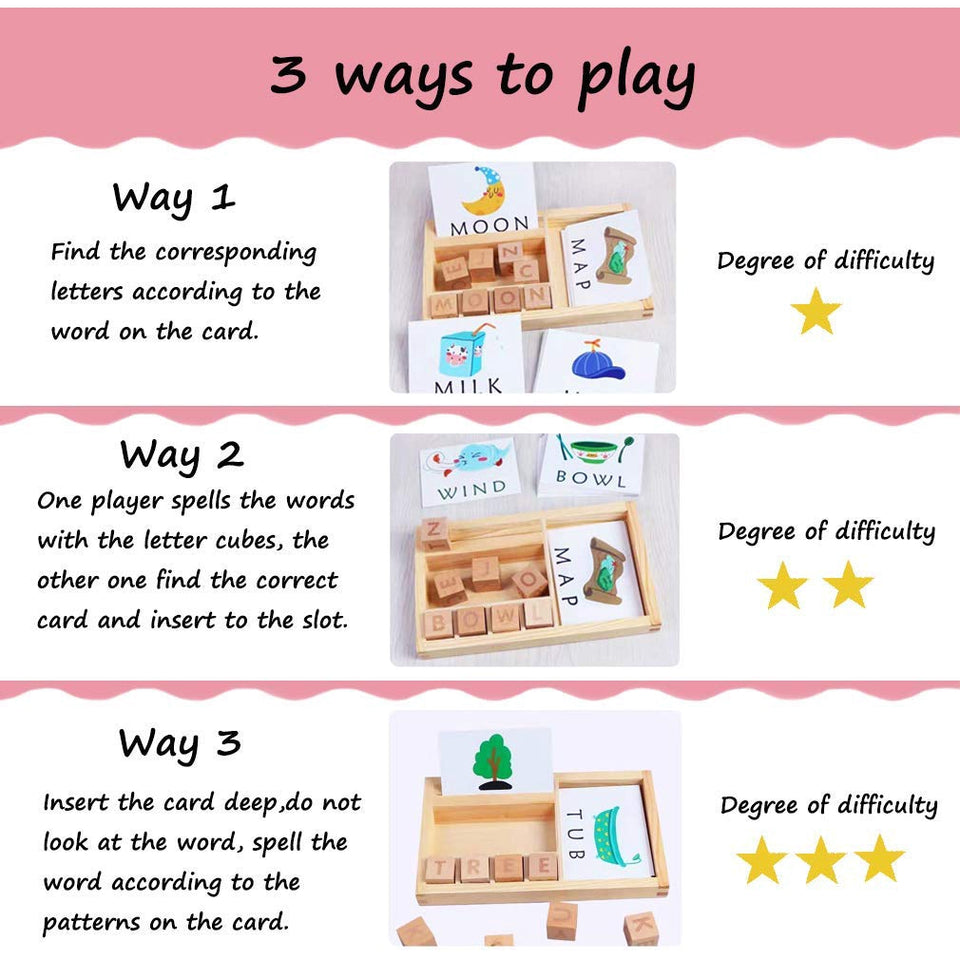 [Ready Stock]Wooden Educational Words ABC Spelling Game