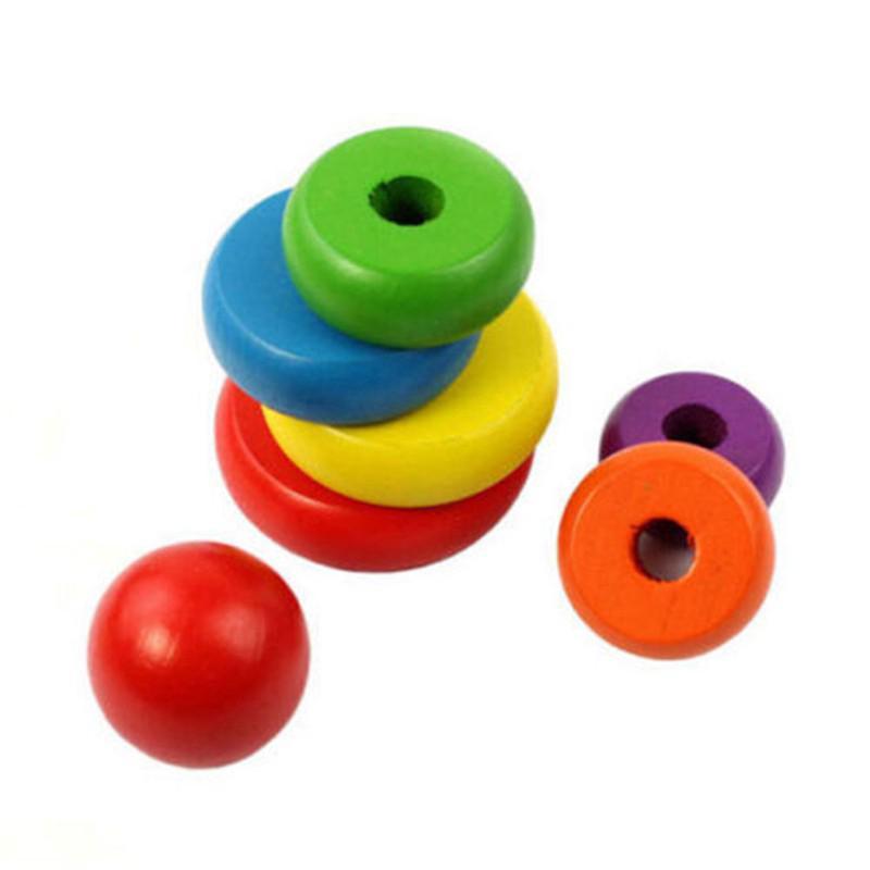 【Online Exclusive Sales】 Sales Montessori 6 Ring Sensory early Learning Rainbow tower 14cm