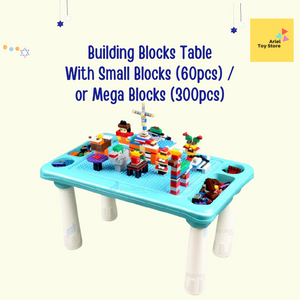 [Ready Stock]Educational Multifunction Kids Building Blocks Table With Toy Storage