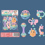 [5pcs/6pcs/7pcs Set] Soft Rubber Baby Rattle Toys Playset
