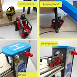 [Ready Stock]Magnet Vehicle Lift Car Park Parking Lot Set Toy