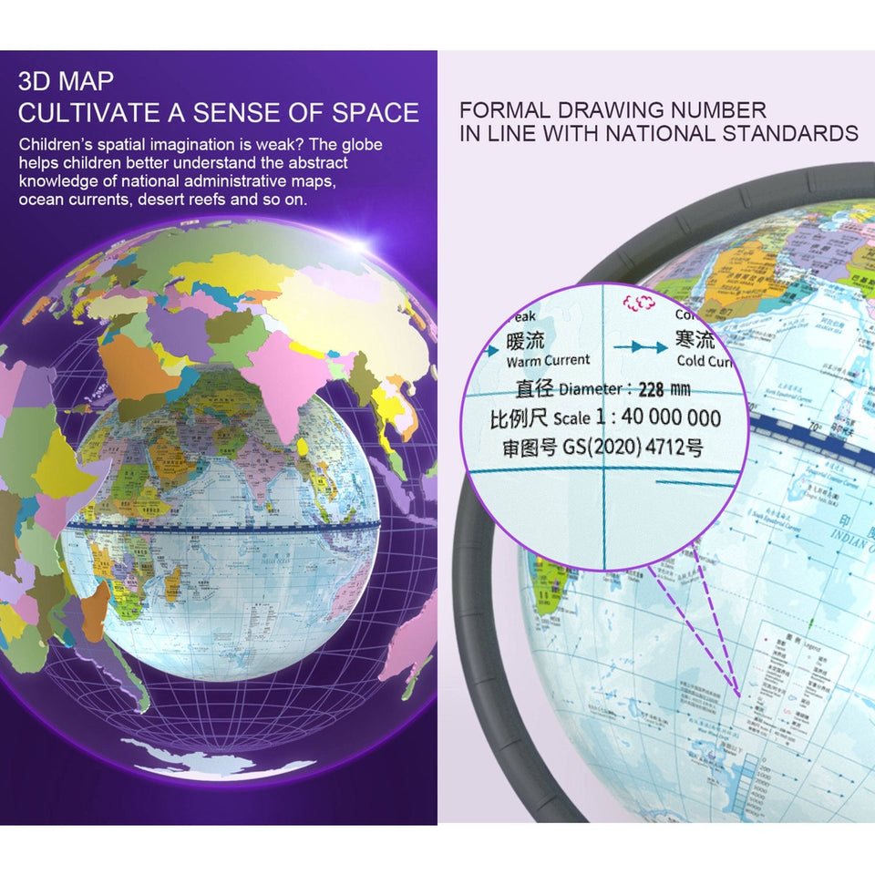 360 Rotation Globe Map Science Toys