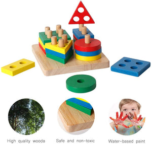 [Ready Stock]Wooden Stacking Blocks Montessori