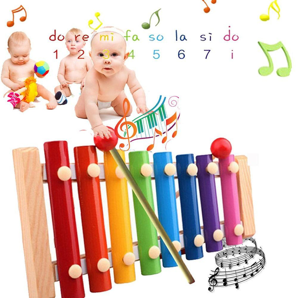 【Online Exclusive Sales】 8 Notes Musical Xylophone Piano Wooden Instrument Educational Baby Child Toy